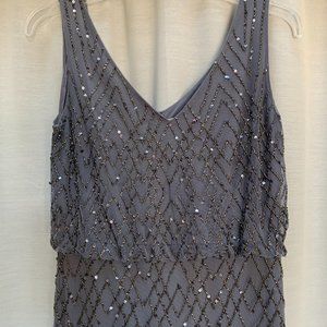 BHLDN Beaded Maxi Dress in Fog